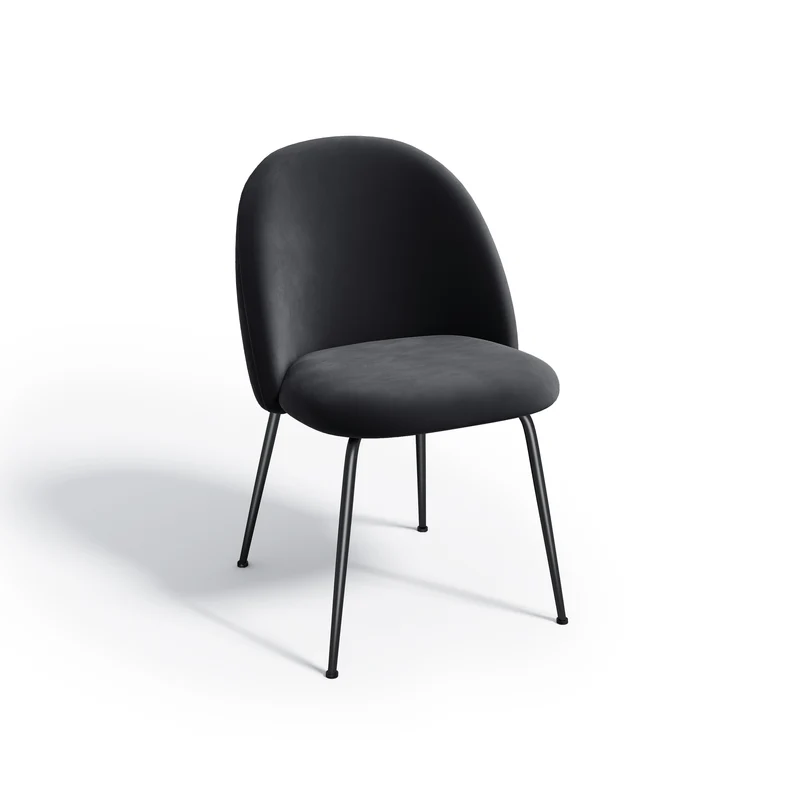 Set de 2 chaises ELLA Velours pieds noirs