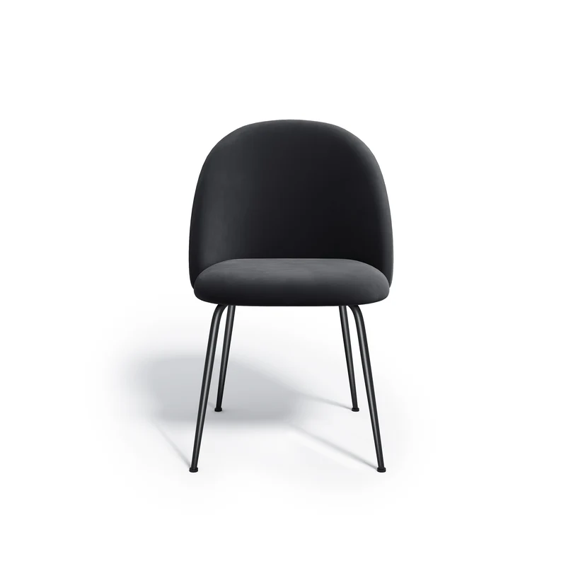 Set de 2 chaises ELLA Velours pieds noirs
