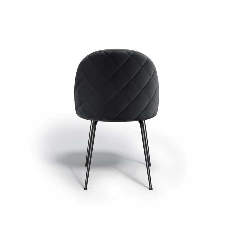 Set de 2 chaises ELLA Velours pieds noirs