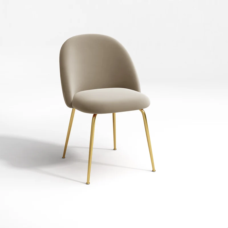 Set de 2 chaises ELLA Velours pieds dorés