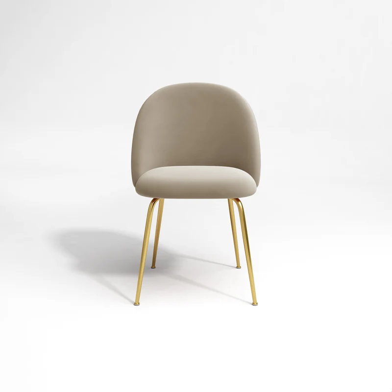 Set de 2 chaises ELLA Velours pieds dorés