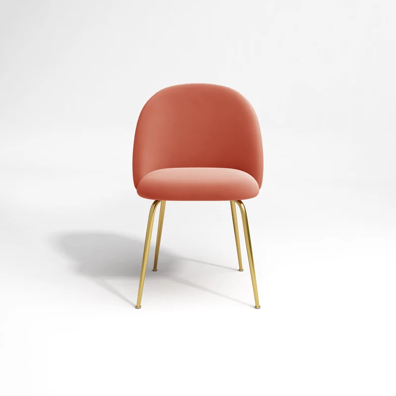 Set de 2 chaises ELLA Velours pieds dorés