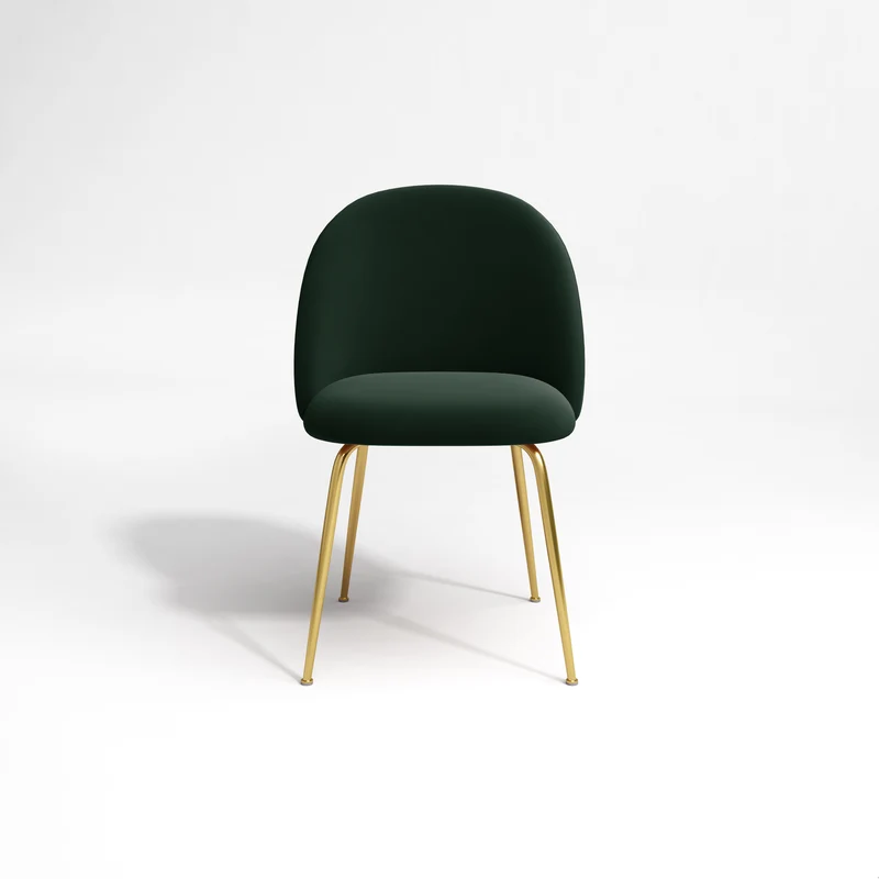 Set de 2 chaises ELLA Velours pieds dorés