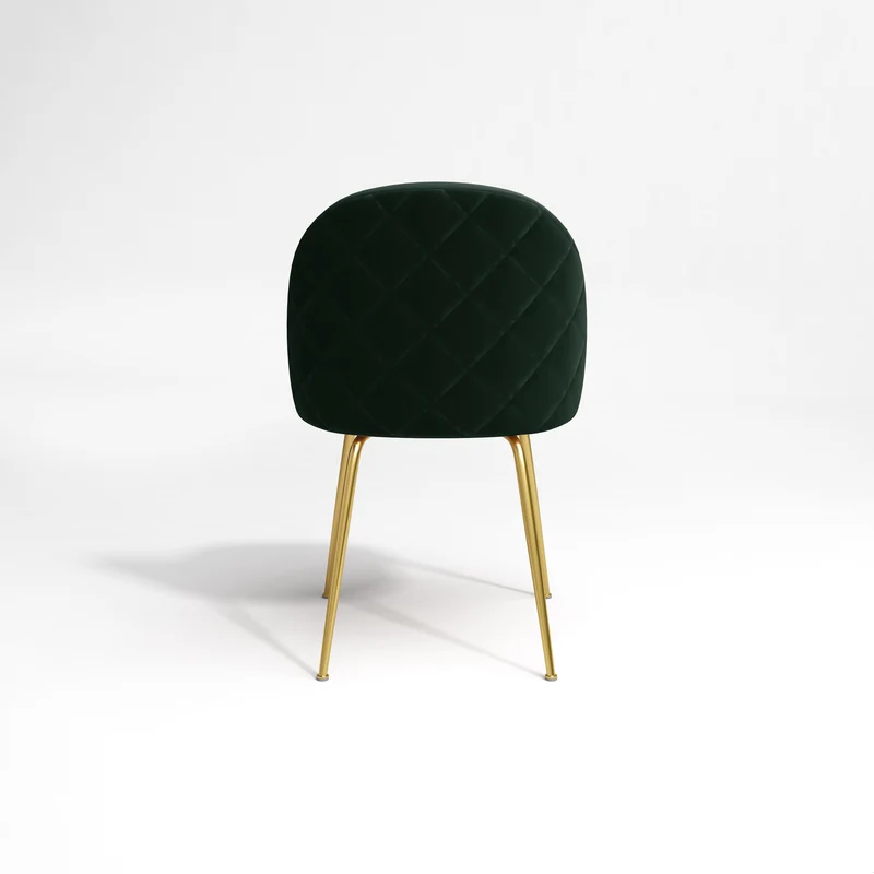 Set de 2 chaises ELLA Velours pieds dorés