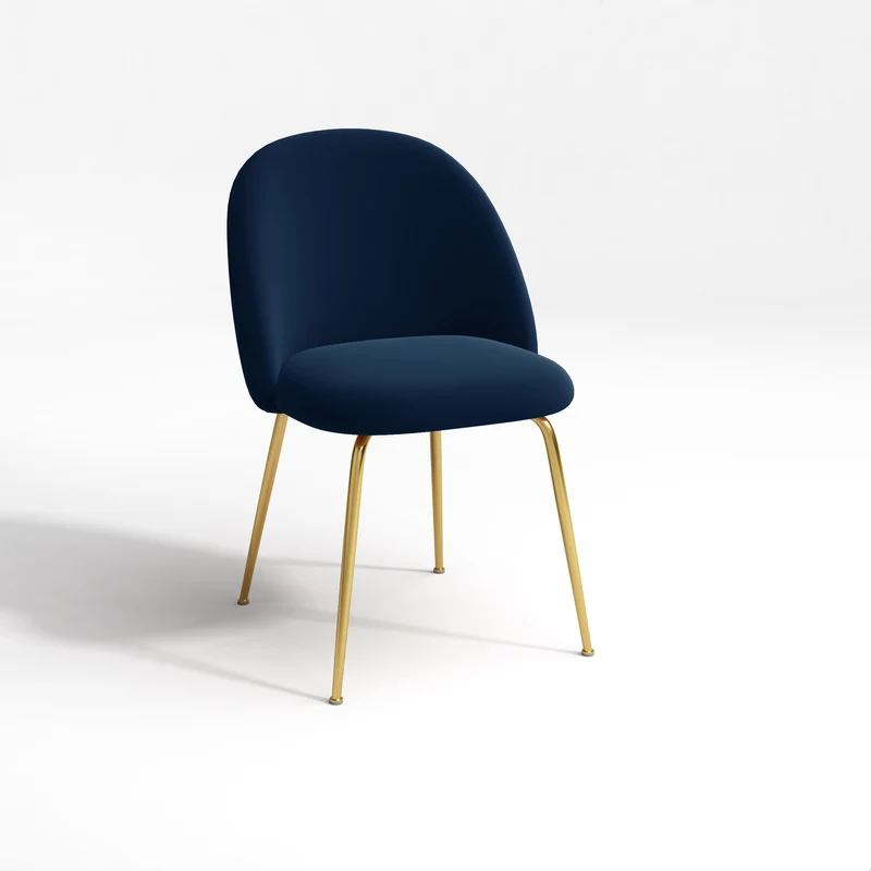 Set de 2 chaises ELLA Velours pieds dorés