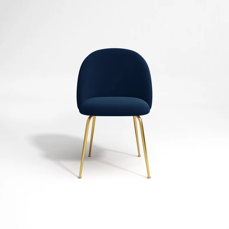 Set de 2 chaises ELLA Velours pieds dorés
