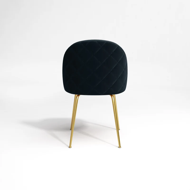 Set de 2 chaises ELLA Velours pieds dorés