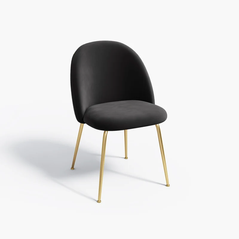 Set de 2 chaises ELLA Velours pieds dorés