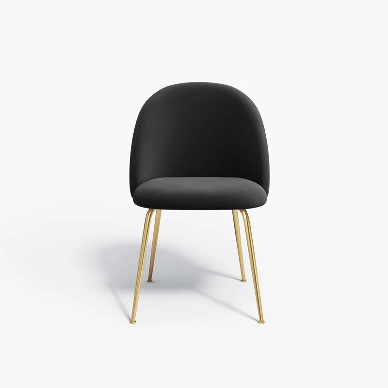 Set de 2 chaises ELLA Velours pieds dorés