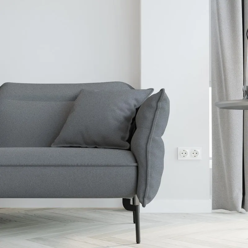 Canapé grand angle gauche ELSA Tissu tramé