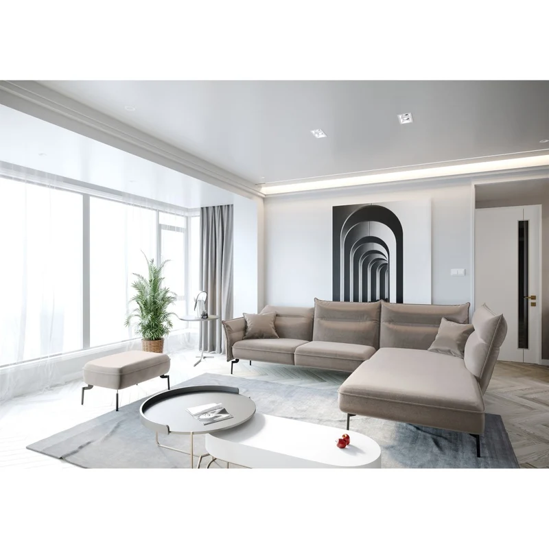 Canapé grand angle droit ELSA Velours