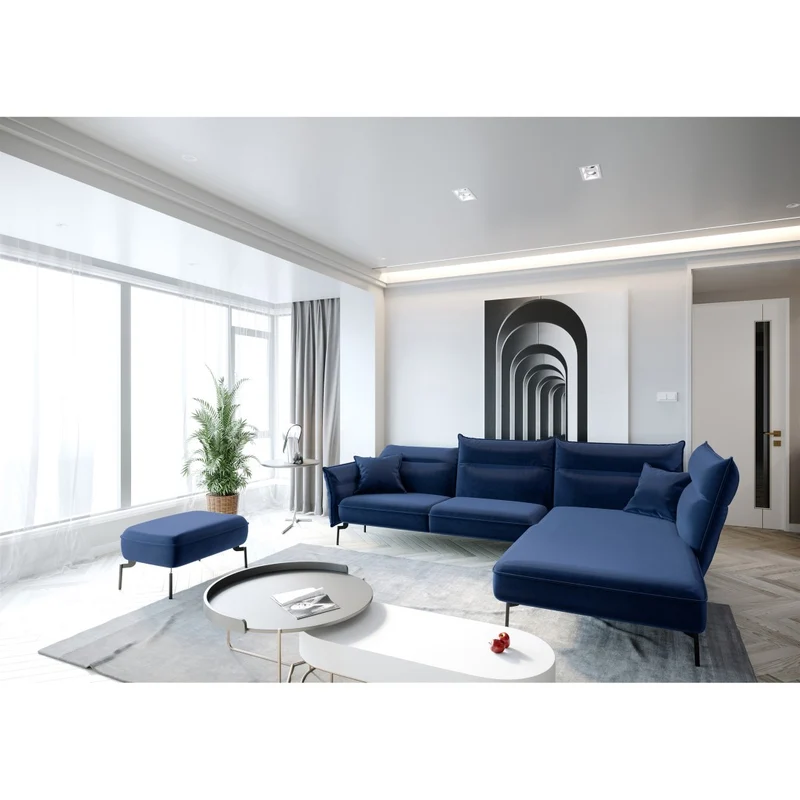 Canapé grand angle droit ELSA Velours