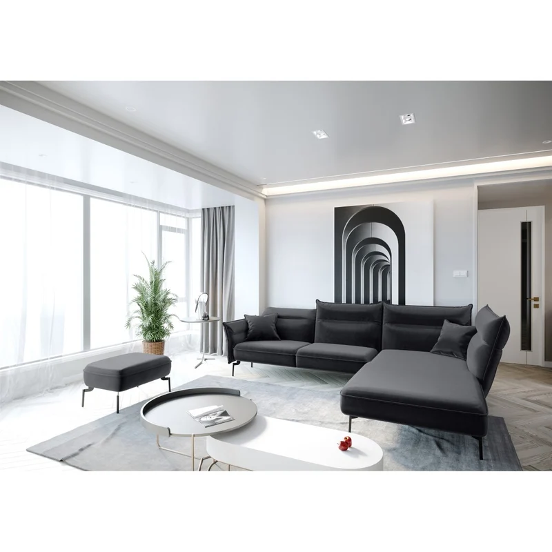 Canapé grand angle droit ELSA Velours