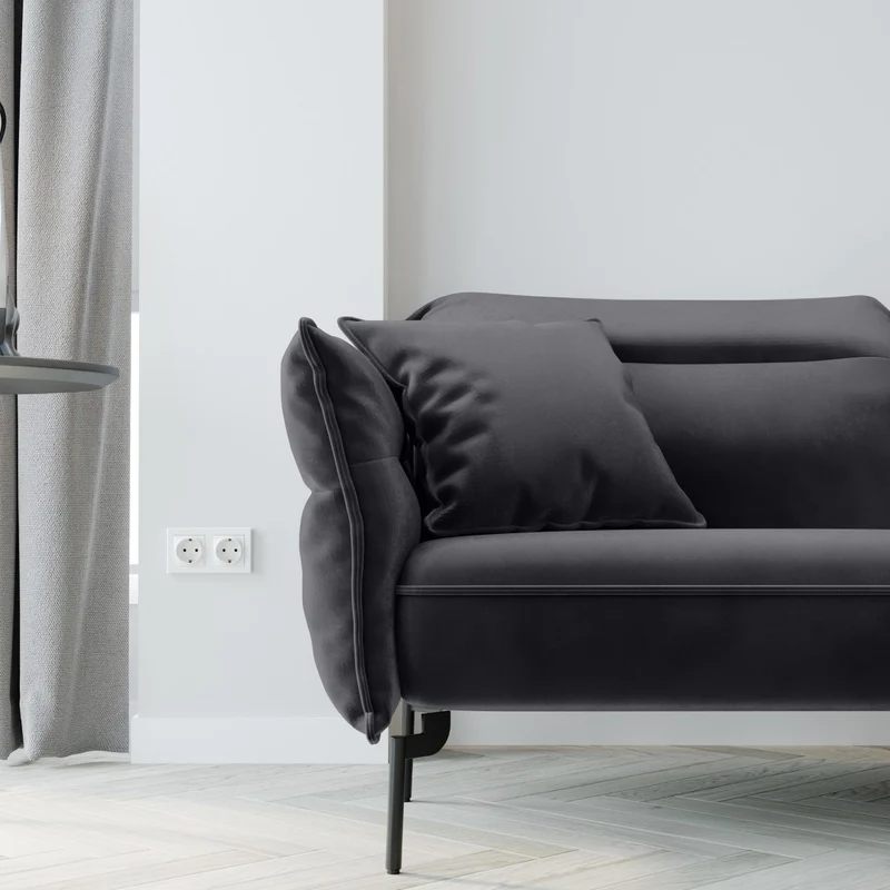 Canapé grand angle droit ELSA Velours