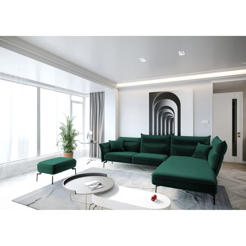 Canapé grand angle droit ELSA Velours
