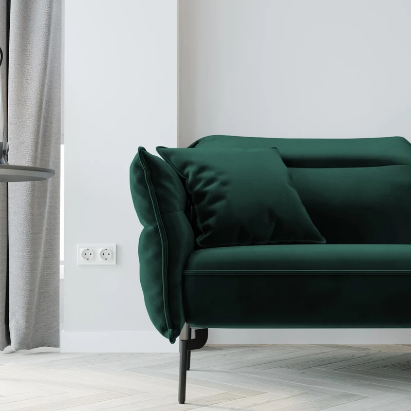 Canapé grand angle droit ELSA Velours