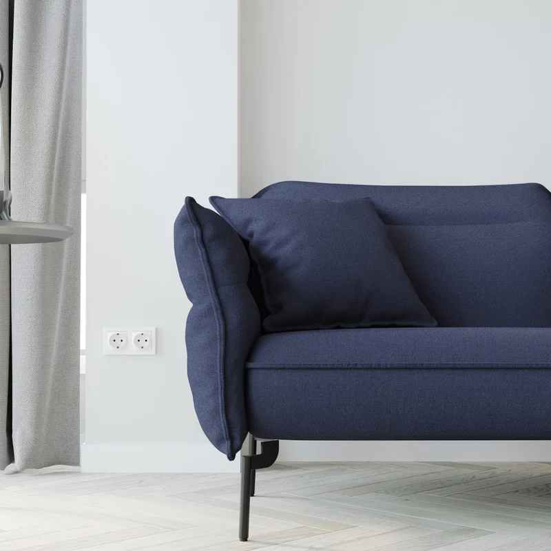 Canapé grand angle droit ELSA Tissu tramé