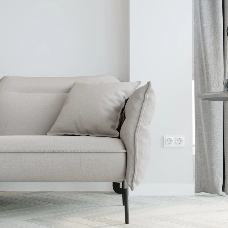Canapé d'angle gauche ELSA Tissu tramé