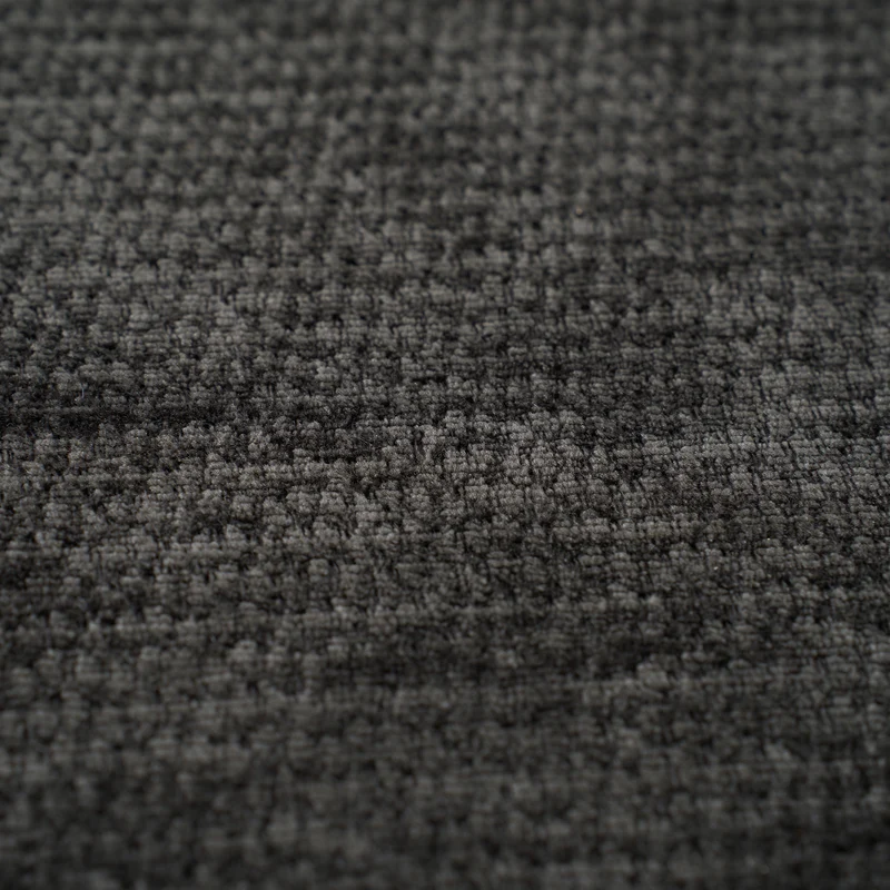 Meridienne canapé simple moelleux en chenille noire sans montage coussin inclus, poches latérales MITIGAT