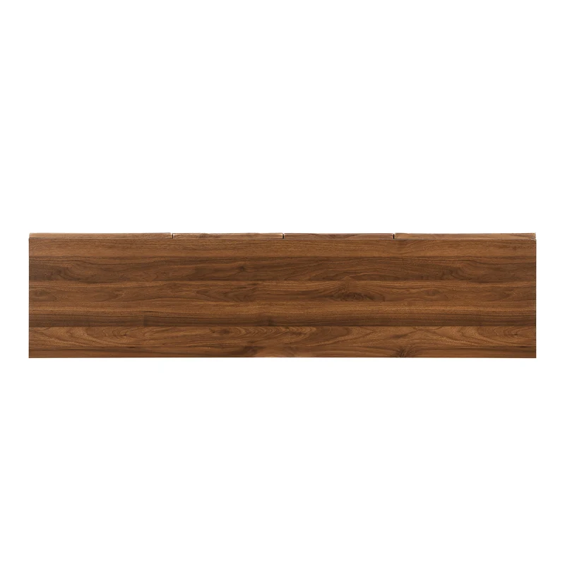 Meuble TV moderne bois noyer, pieds en fer noir 160×39×50,5 cm WHISKFERNSTEM