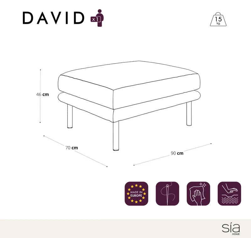 Pouf DAVID Tissu tramé