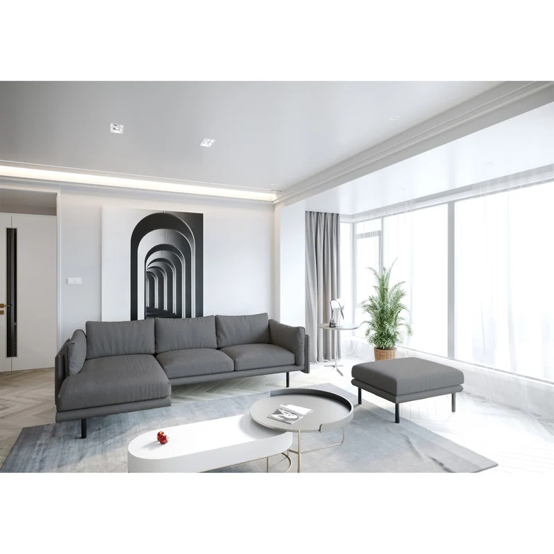 Pouf DAVID Tissu tramé