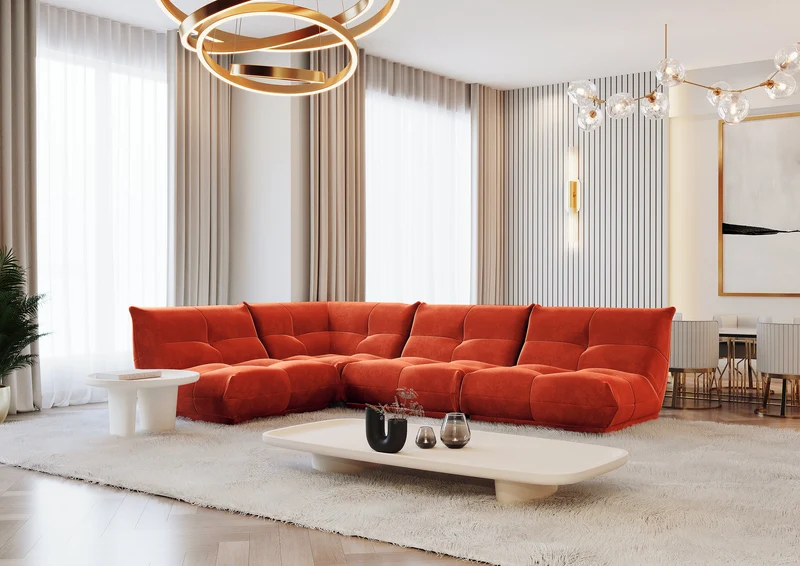 Canapé grand angle gauche COZY Velours