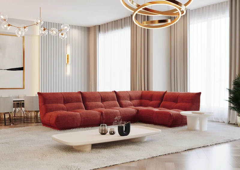 Canapé grand angle droit COZY Velours côtelé