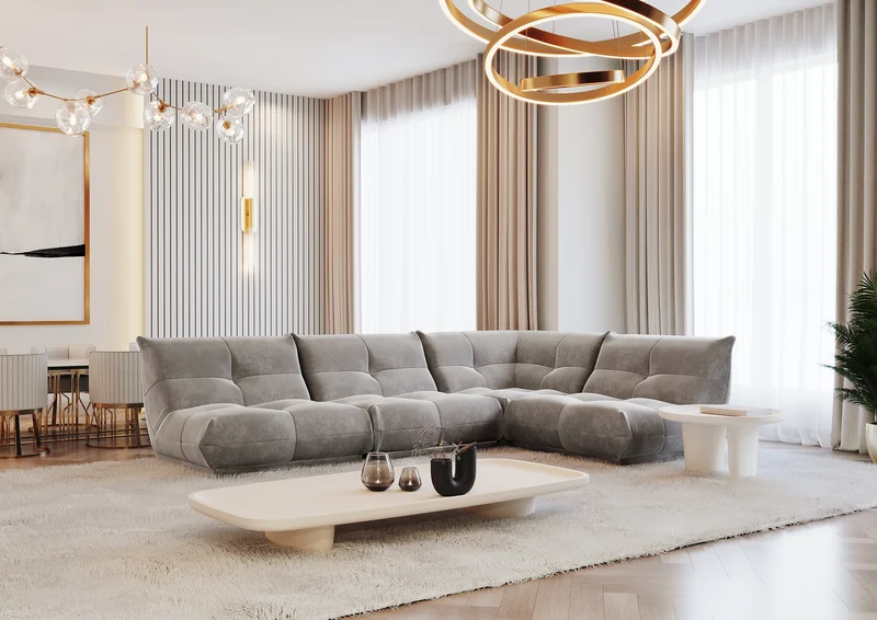 Canapé grand angle droit COZY Velours
