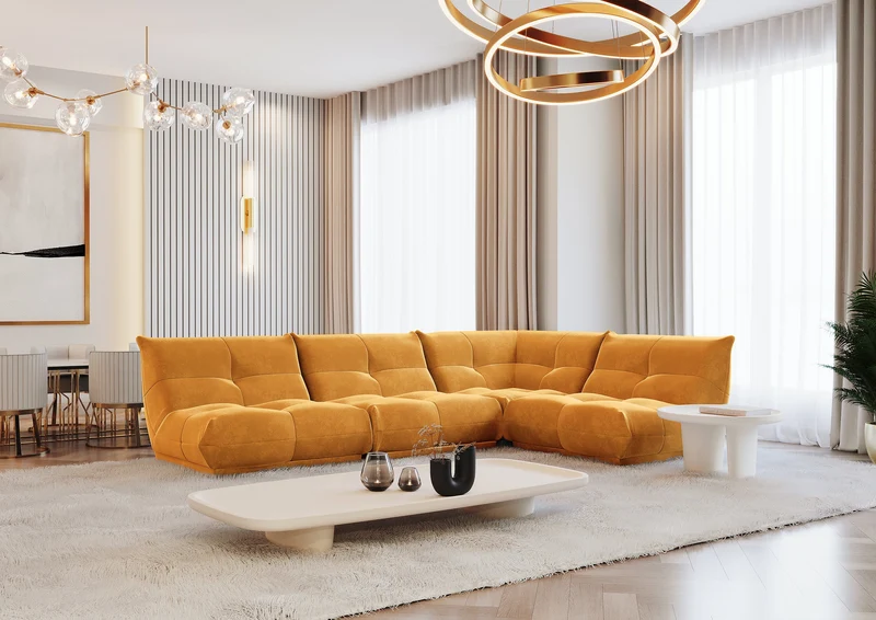 Canapé grand angle droit COZY Velours