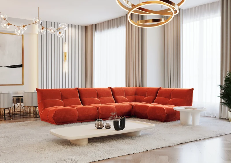 Canapé grand angle droit COZY Velours