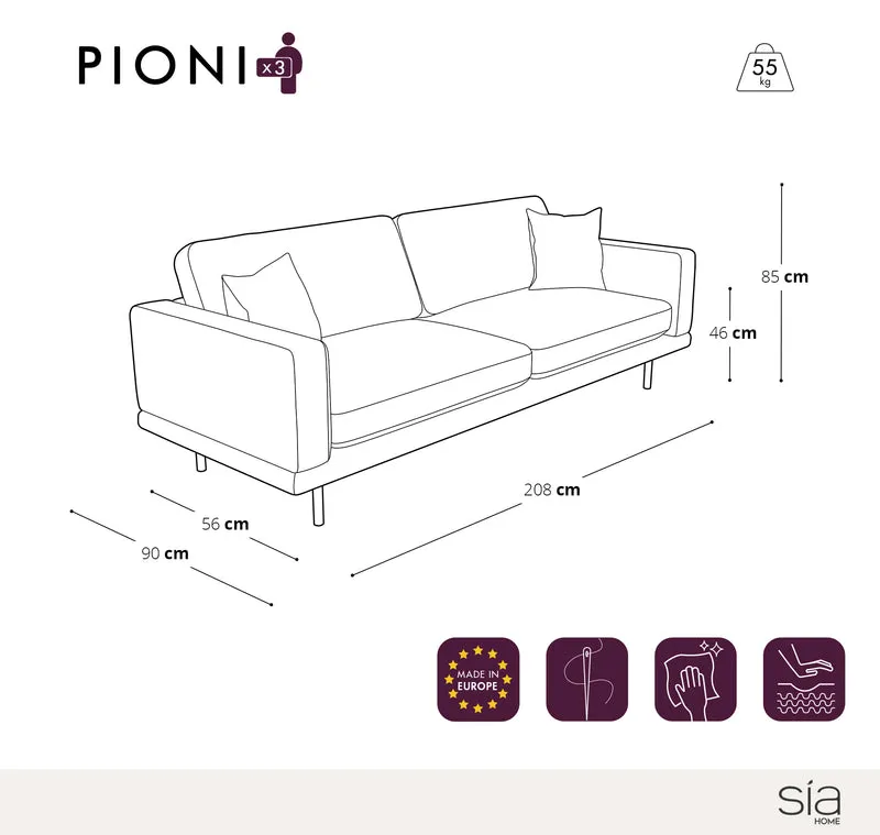 Canapé 3 places PIONI Bouclette