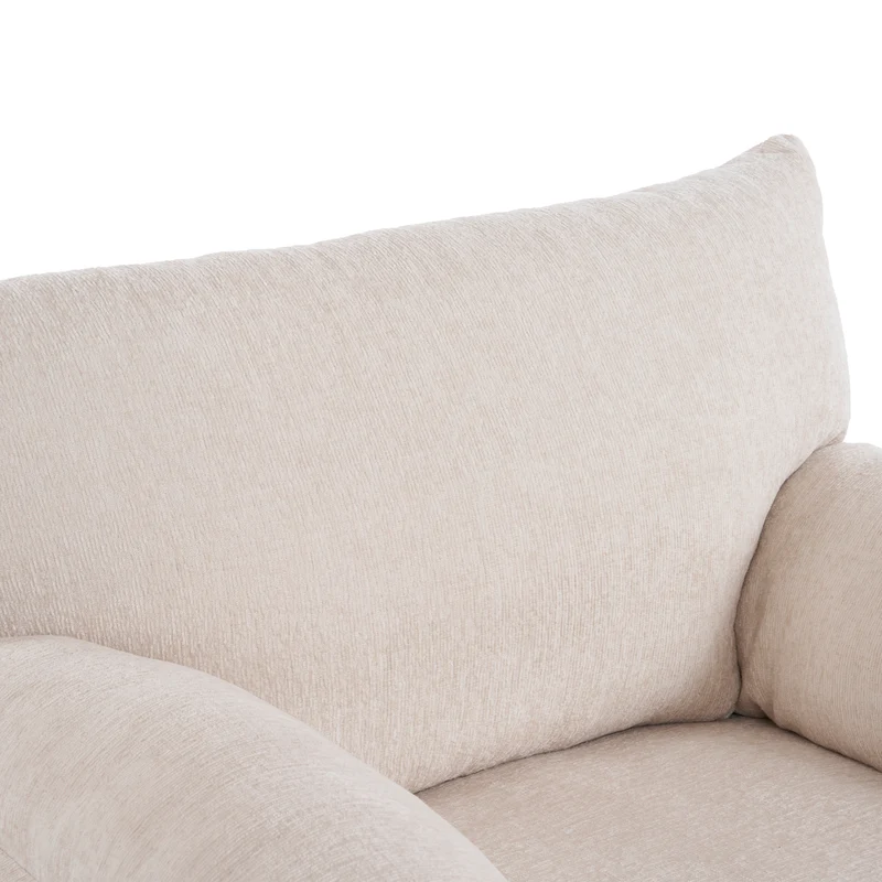 Fauteuil canapé 1 place en tissu chenille beige confortable 96x82x84cm COBALTEX