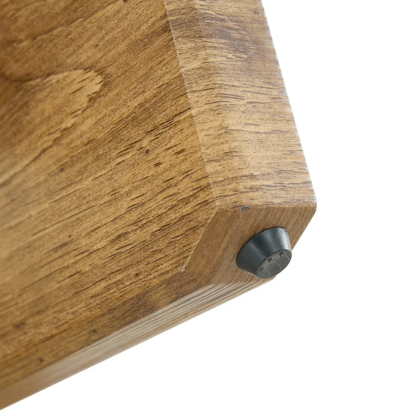 Table basse ronde effet bois en verre trempé pieds croisés 79*79cm NEXUS
