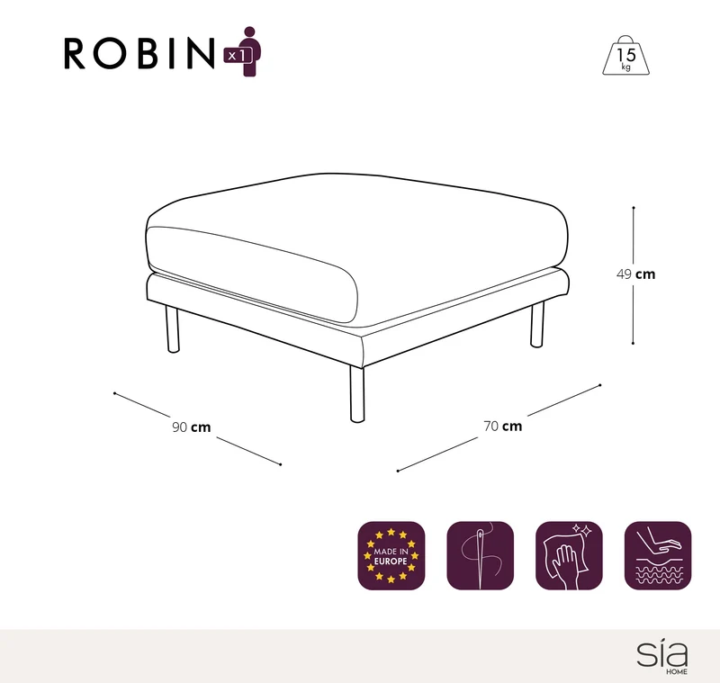 Pouf ROBIN Tissu tramé