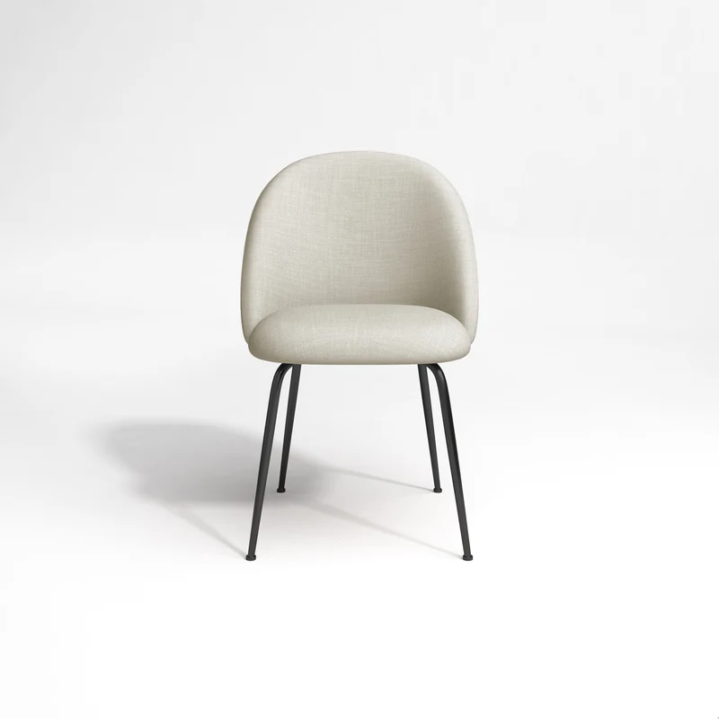 Set de 2 chaises ELLA Tissu tramé pieds noirs