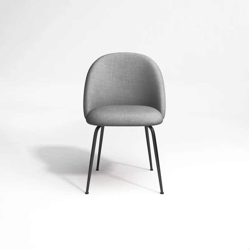 Set de 2 chaises ELLA Tissu tramé pieds noirs