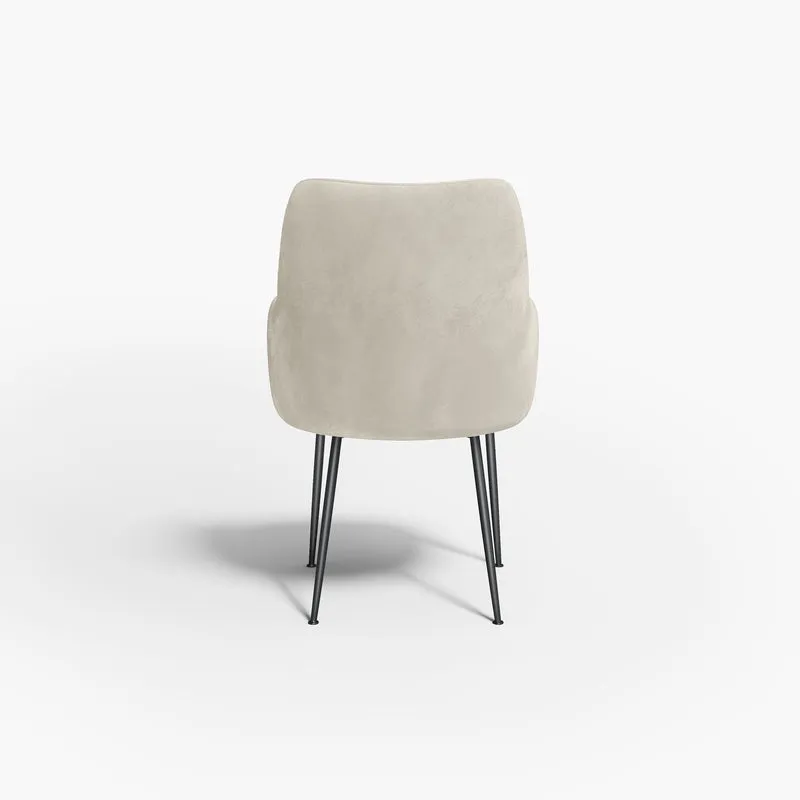 Fauteuil RAKEL Tissu tramé toucher doux pieds noirs