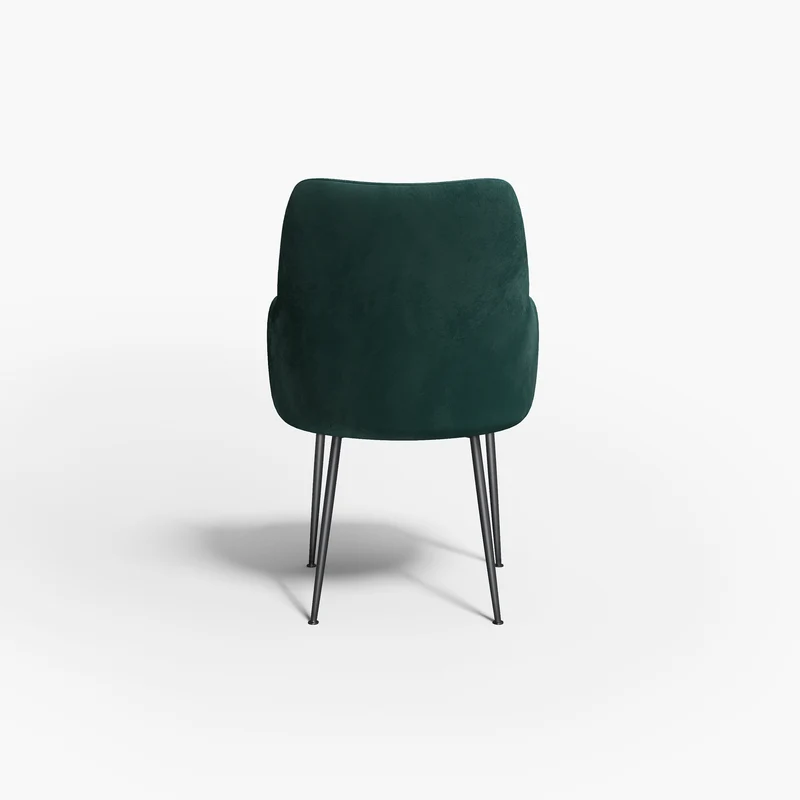 Fauteuil RAKEL Tissu tramé toucher doux pieds noirs
