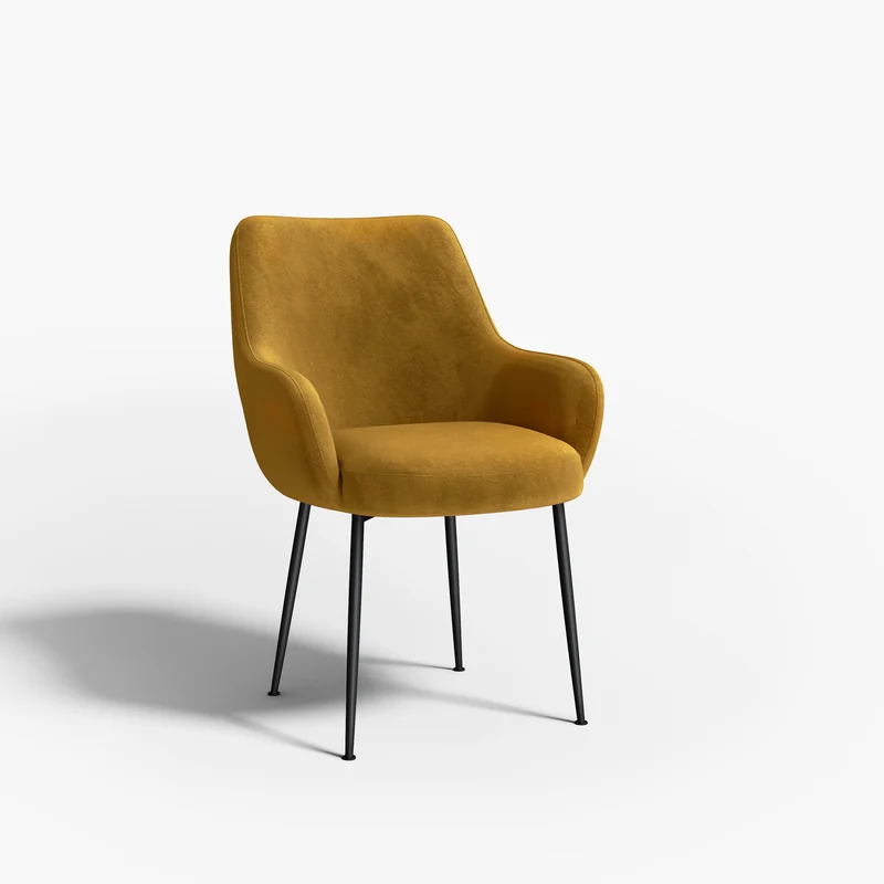 Fauteuil RAKEL Tissu tramé toucher doux pieds noirs