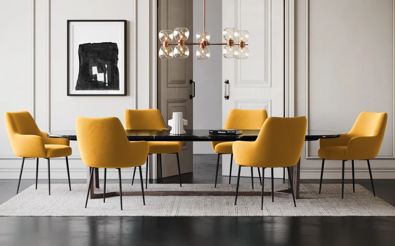 Fauteuil RAKEL Tissu tramé toucher doux pieds noirs