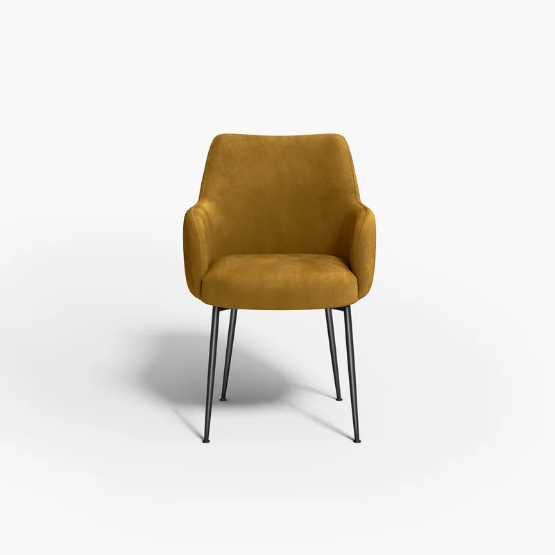 Fauteuil RAKEL Tissu tramé toucher doux pieds noirs