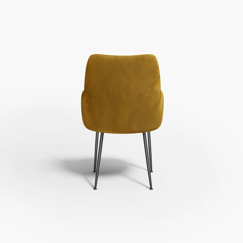 Fauteuil RAKEL Tissu tramé toucher doux pieds noirs
