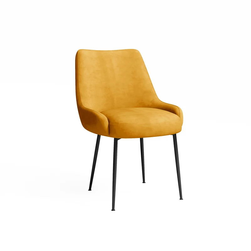 Chaise RAKEL Tissu tramé toucher doux pieds noirs
