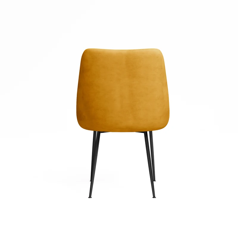 Chaise RAKEL Tissu tramé toucher doux pieds noirs