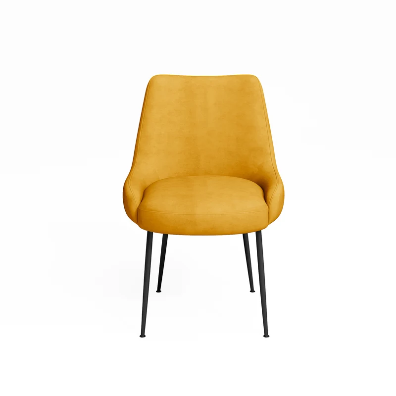 Chaise RAKEL Tissu tramé toucher doux pieds noirs