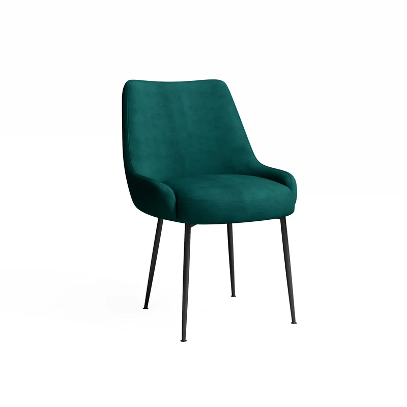 Chaise RAKEL Tissu tramé toucher doux pieds noirs
