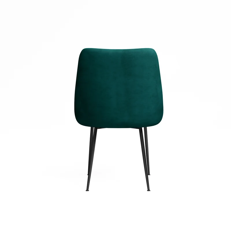 Chaise RAKEL Tissu tramé toucher doux pieds noirs