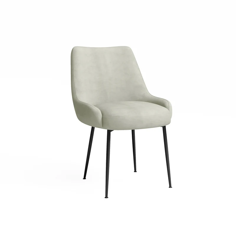 Chaise RAKEL Tissu tramé toucher doux pieds noirs