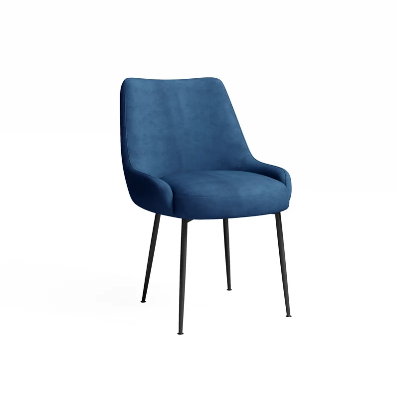 Chaise RAKEL Tissu tramé toucher doux pieds noirs